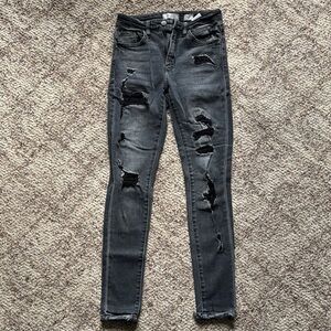 KANCAN— Black Distressed Jeans